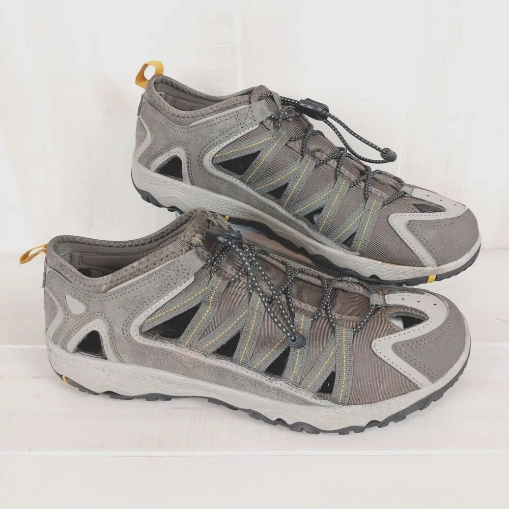 Eddie Bauer Arvada Water Sandals Mens 10 Brown Gray Bungee Trail Hiking Shoes